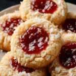 Vanilla Coconut Jam Thumbprint Cookies First Image