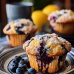 Irresistible Lemon Blueberry Sourdough Muffins Recipe First Image