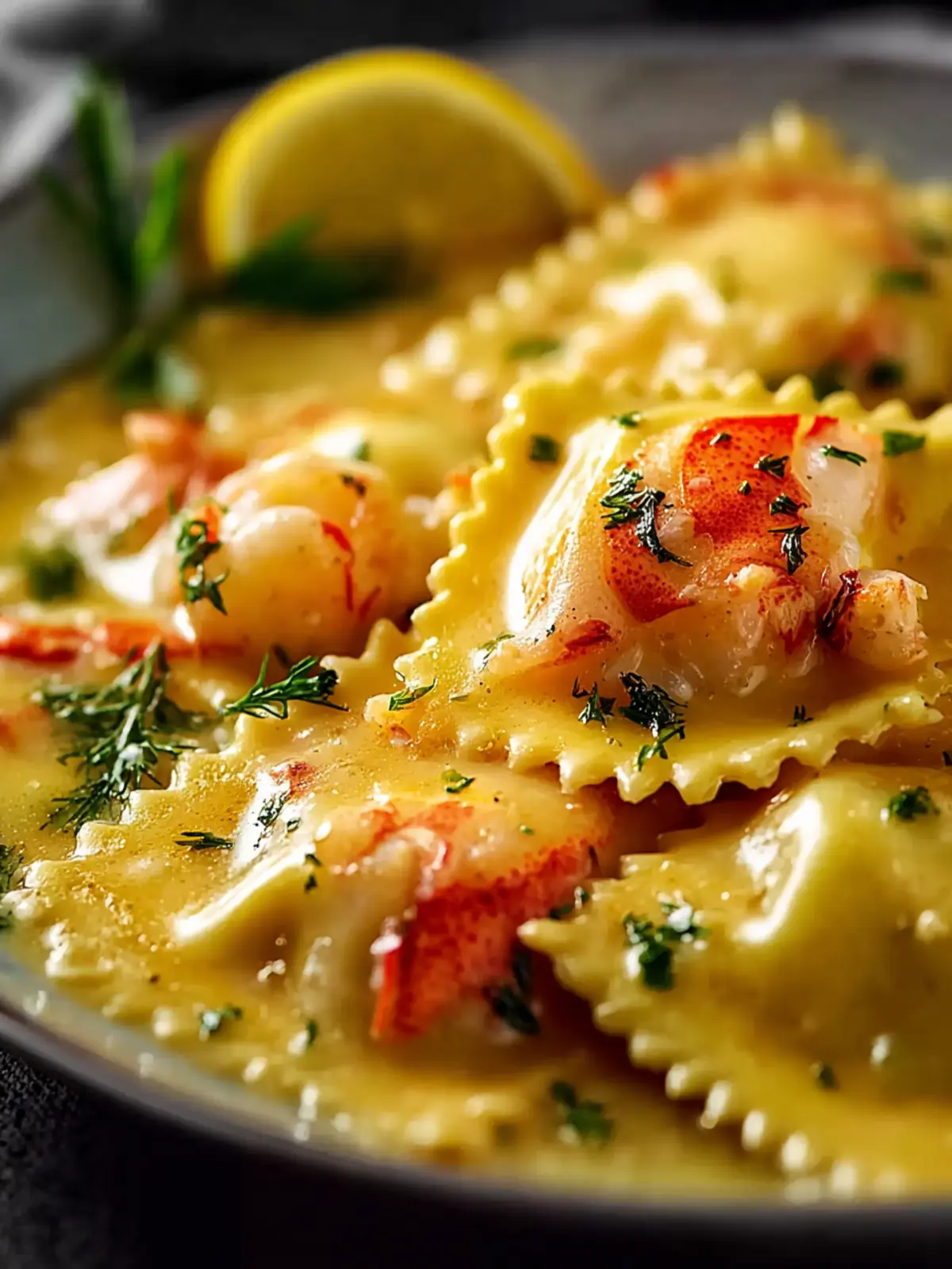 Lobster Ravioli Lemon Butter Sauce First Image