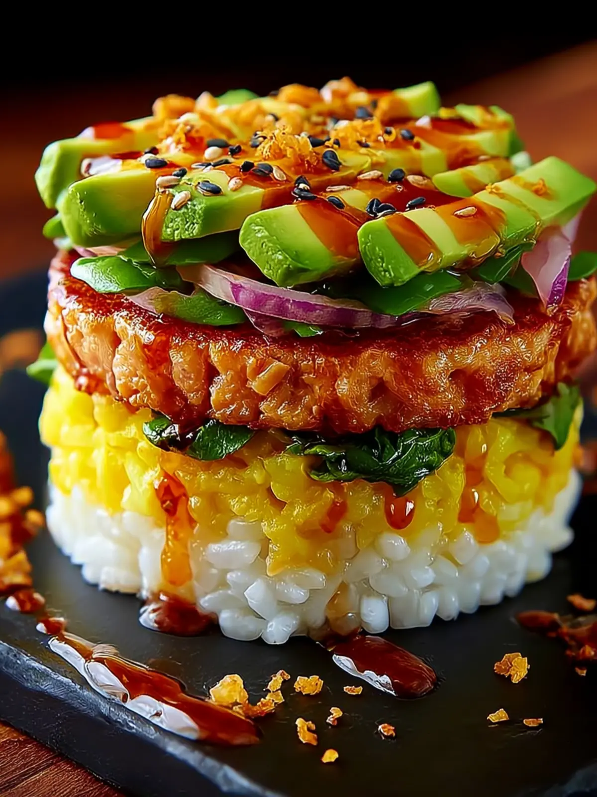 Irresistible Tuna Avocado Rice Burger Recipe Delight First Image