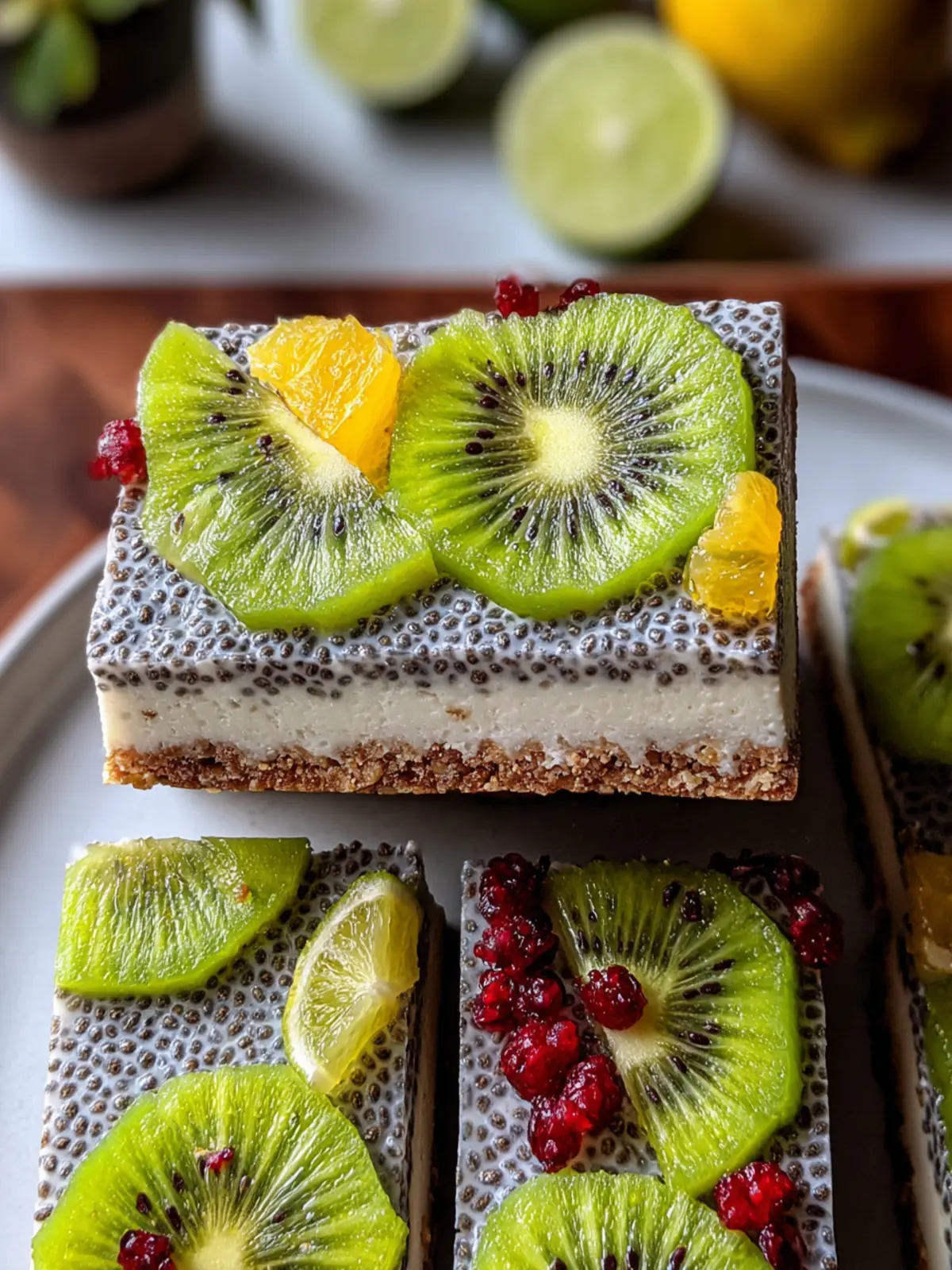 Irresistible No-Bake Chia Pudding Bars (Coconut Lime) First Image