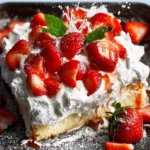 Tres Leches Cake with Whipped Cream and Strawberries First Image