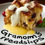 Grandma’s Old-Fashioned Bread Pudding with Vanilla Sauce: An Amazing Ultimate Recipe First Image