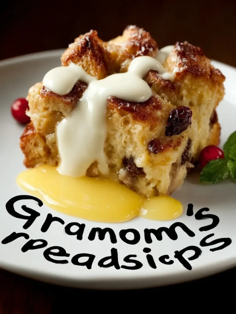 Grandma’s Old-Fashioned Bread Pudding with Vanilla Sauce: An Amazing Ultimate Recipe First Image