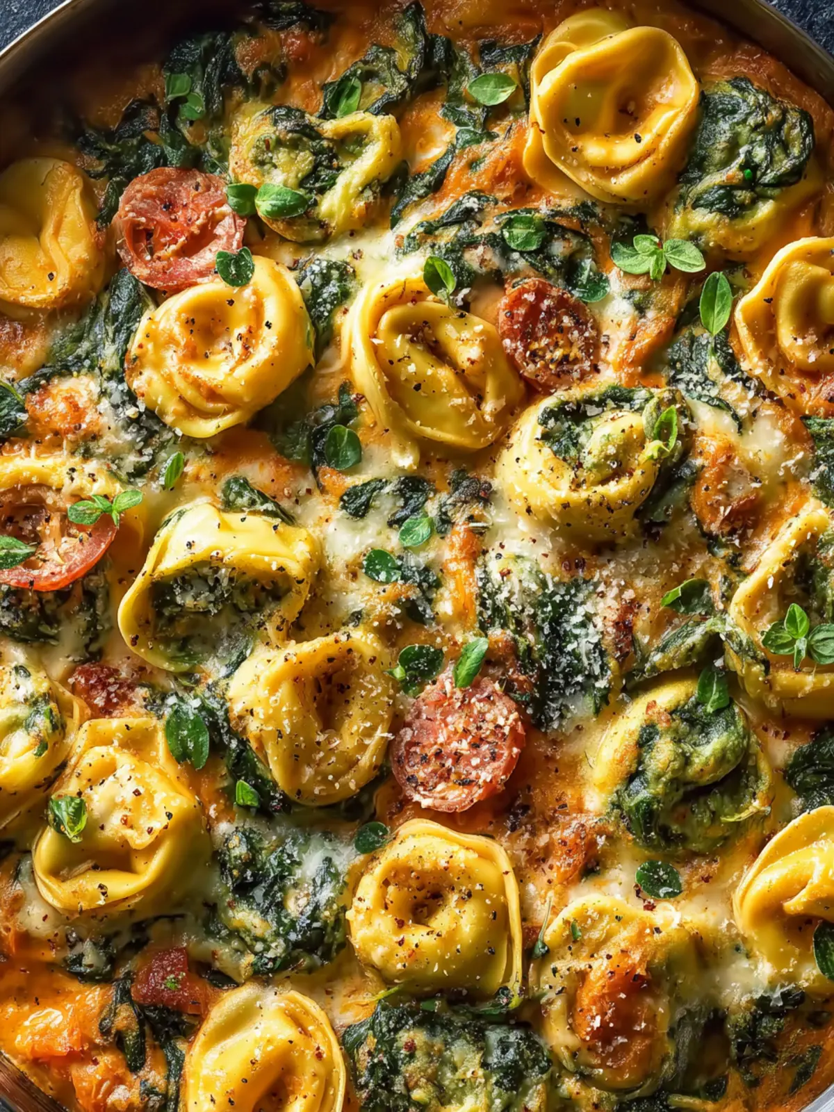 Irresistible Creamy Spinach Tortellini Bake First Image