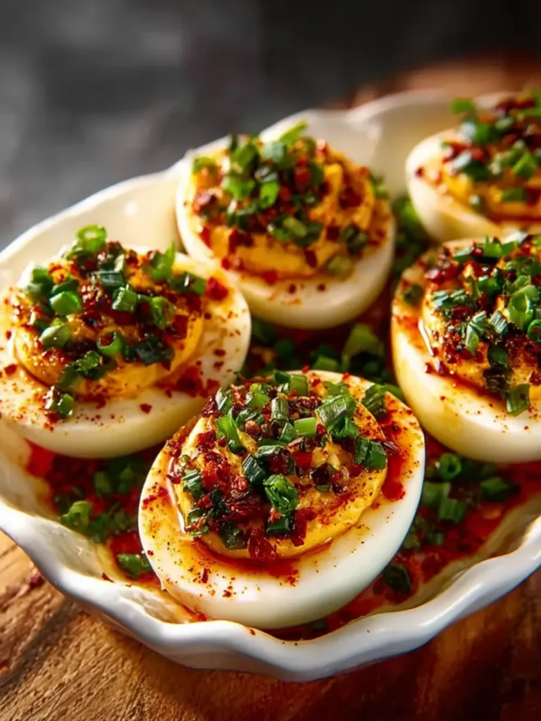 Spicy Chili Garlic Deviled Eggs First Image