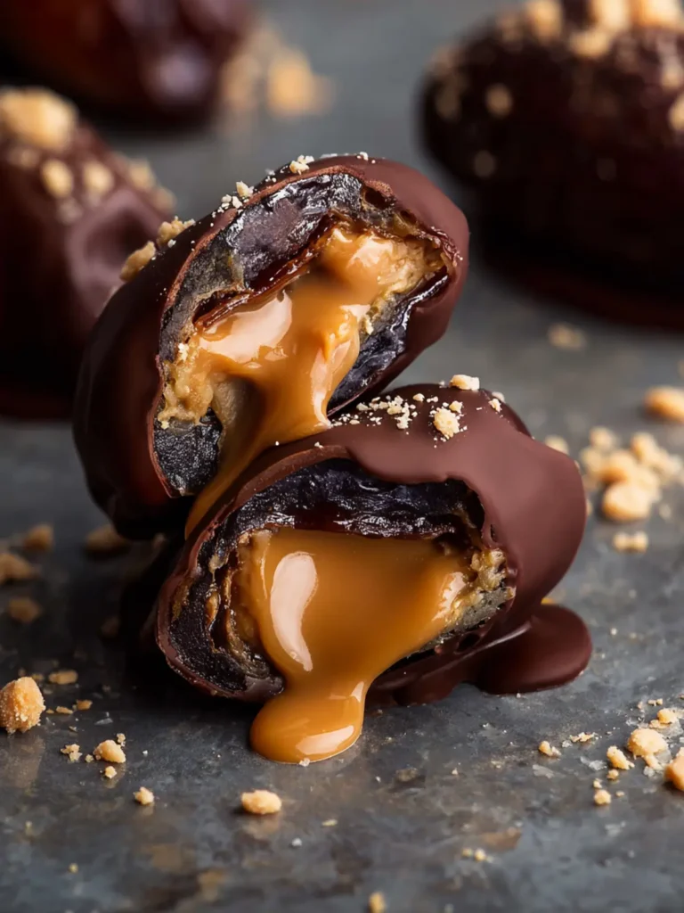 Chocolate Covered Snickers Stuffed Dates Recipe First Image