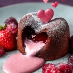 Decadent Heart Lava Cake with Pink Ruby Chocolate Recipe First Image