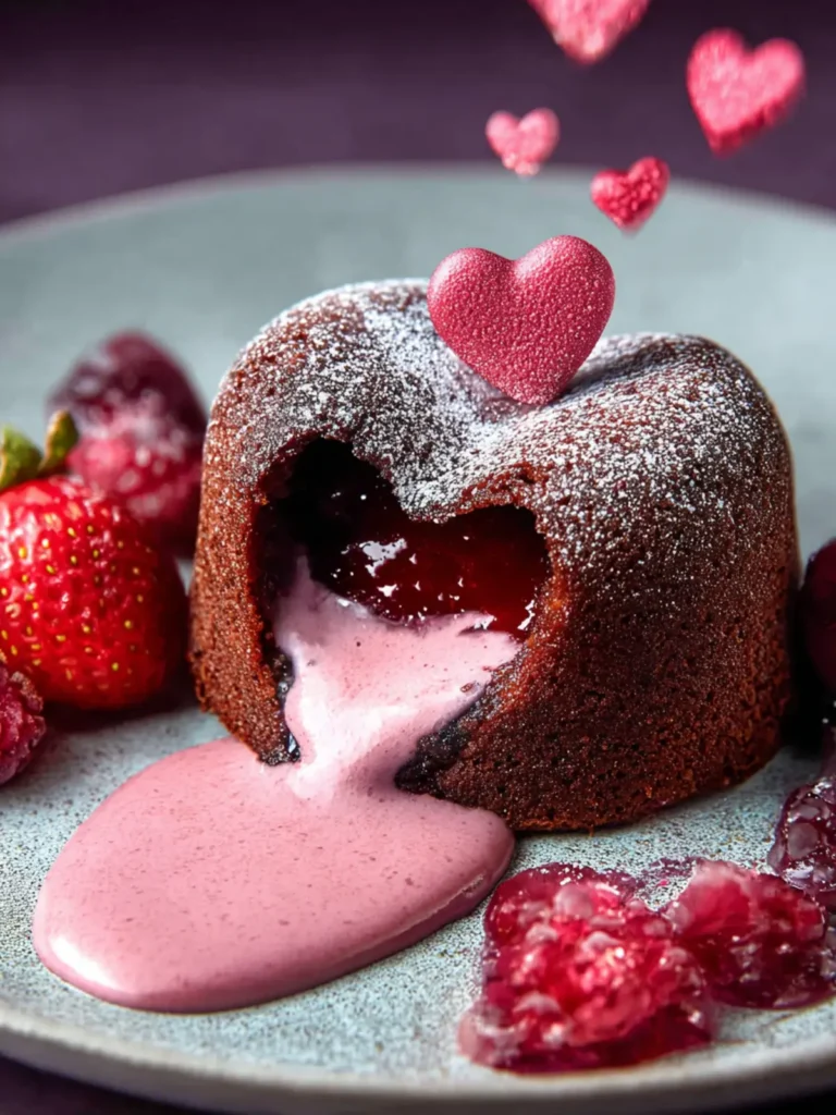 Decadent Heart Lava Cake with Pink Ruby Chocolate Recipe First Image