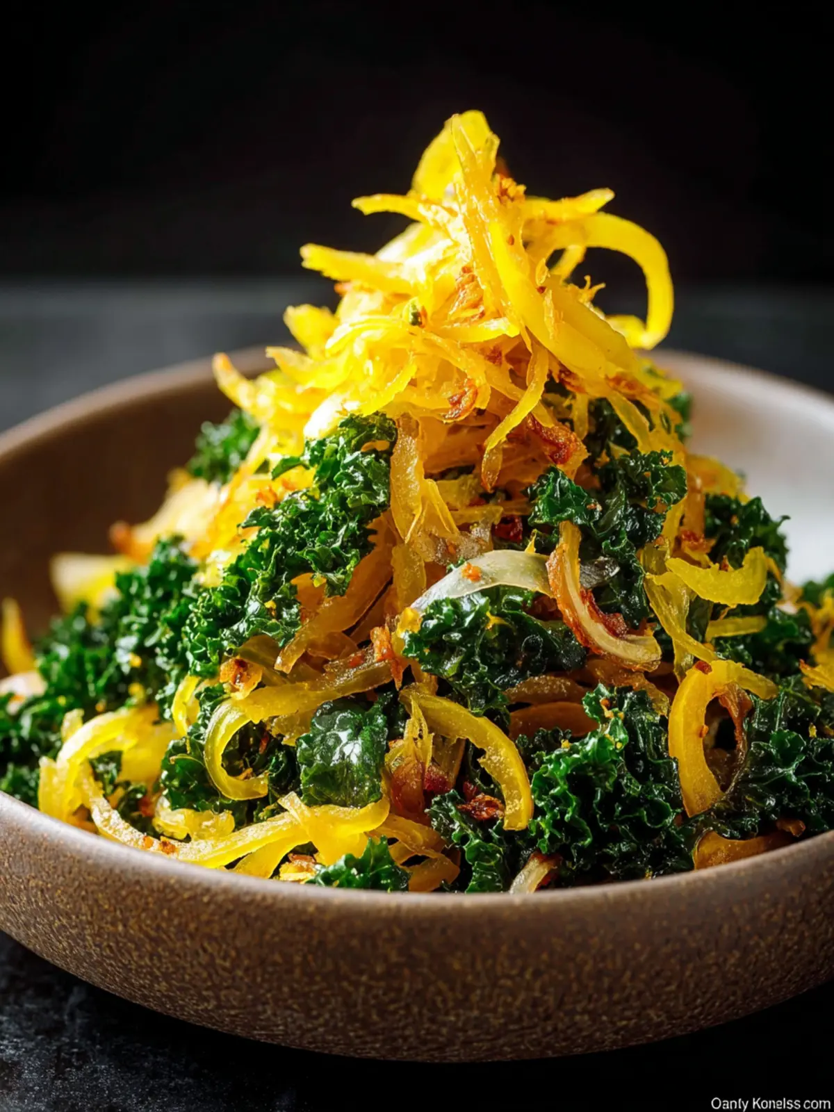 Caramelized Lemon Shredded Squash and Kale Salad First Image