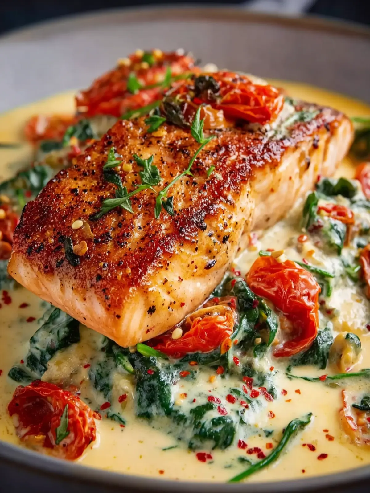 Creamy Tuscan Salmon First Image
