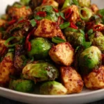Air Fryer Sweet Chili Chicken Brussels Sprouts Recipe First Image