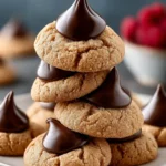 Soft Peanut Butter Cookies With Chocolate Kisses First Image