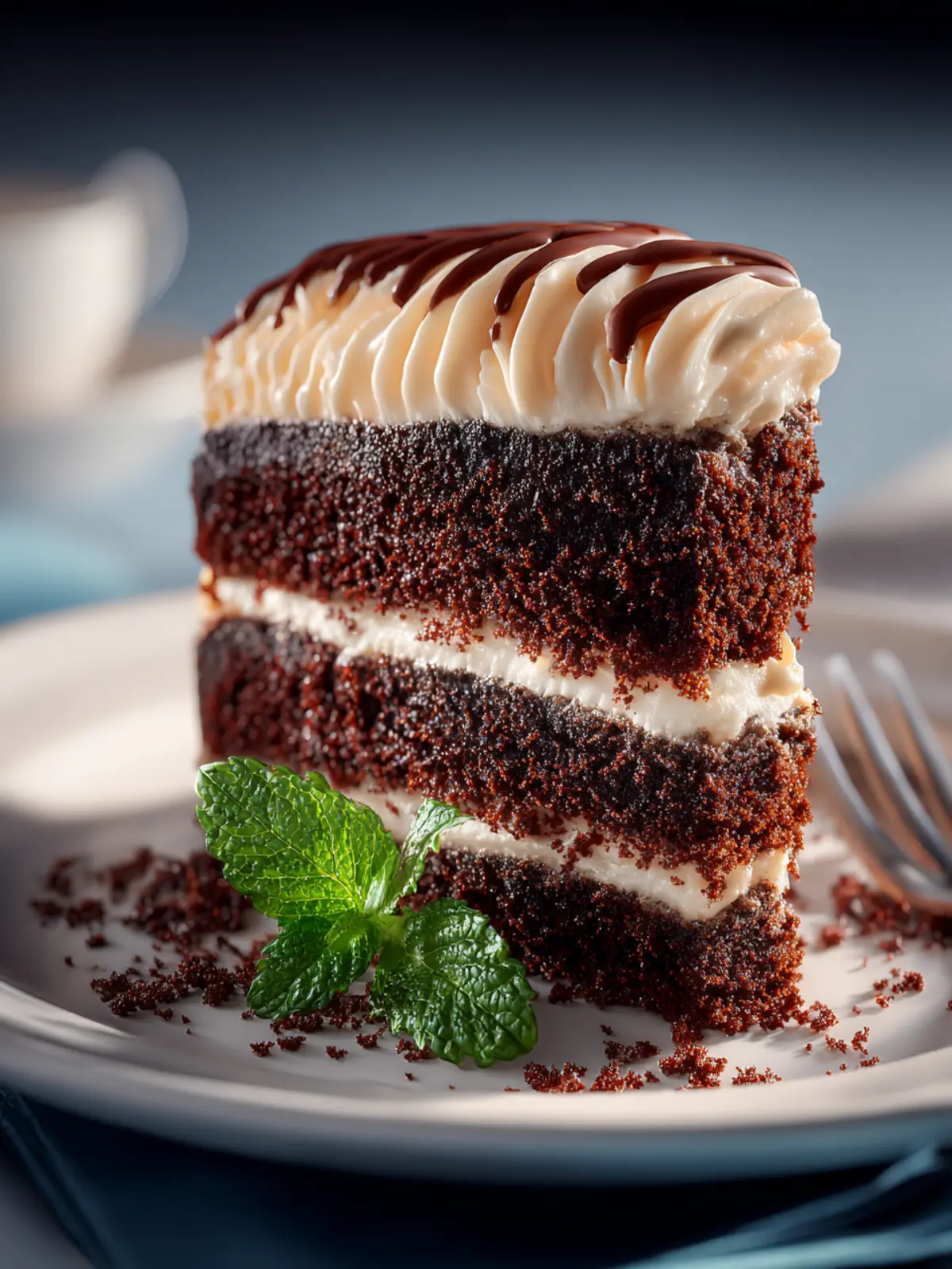 Chocolate Cake with Vanilla Frosting First Image