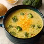 High Protein Broccoli Cheddar Soup – Healthy Comfort Food First Image