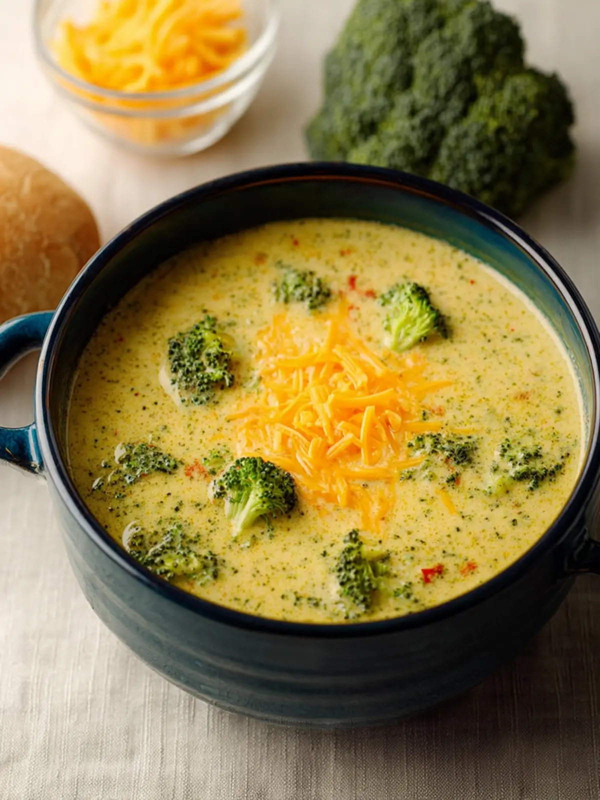 High Protein Broccoli Cheddar Soup – Healthy Comfort Food First Image