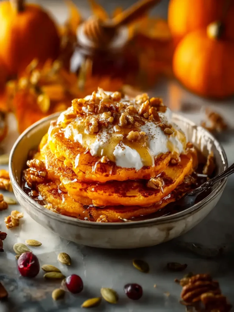 Pumpkin Spice Cottage Cheese Pancakes First Image