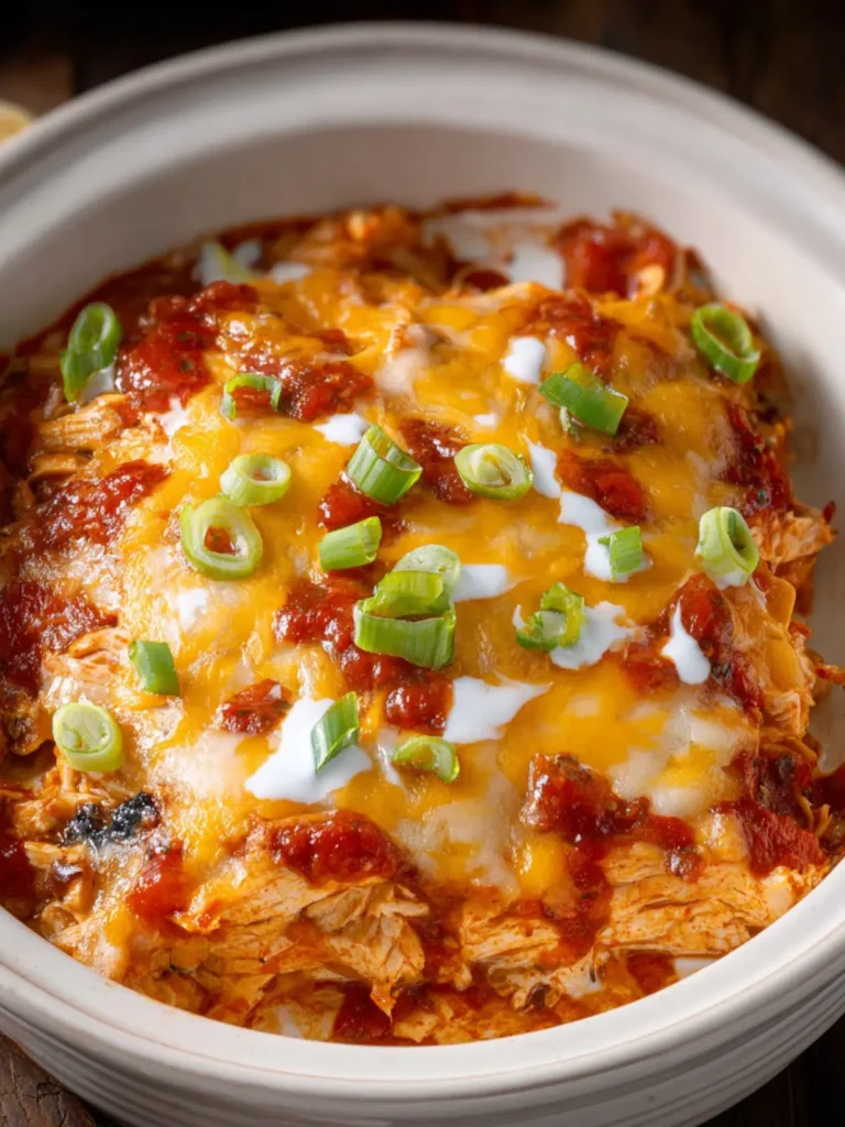 Crock Pot Chicken Enchilada Casserole First Image