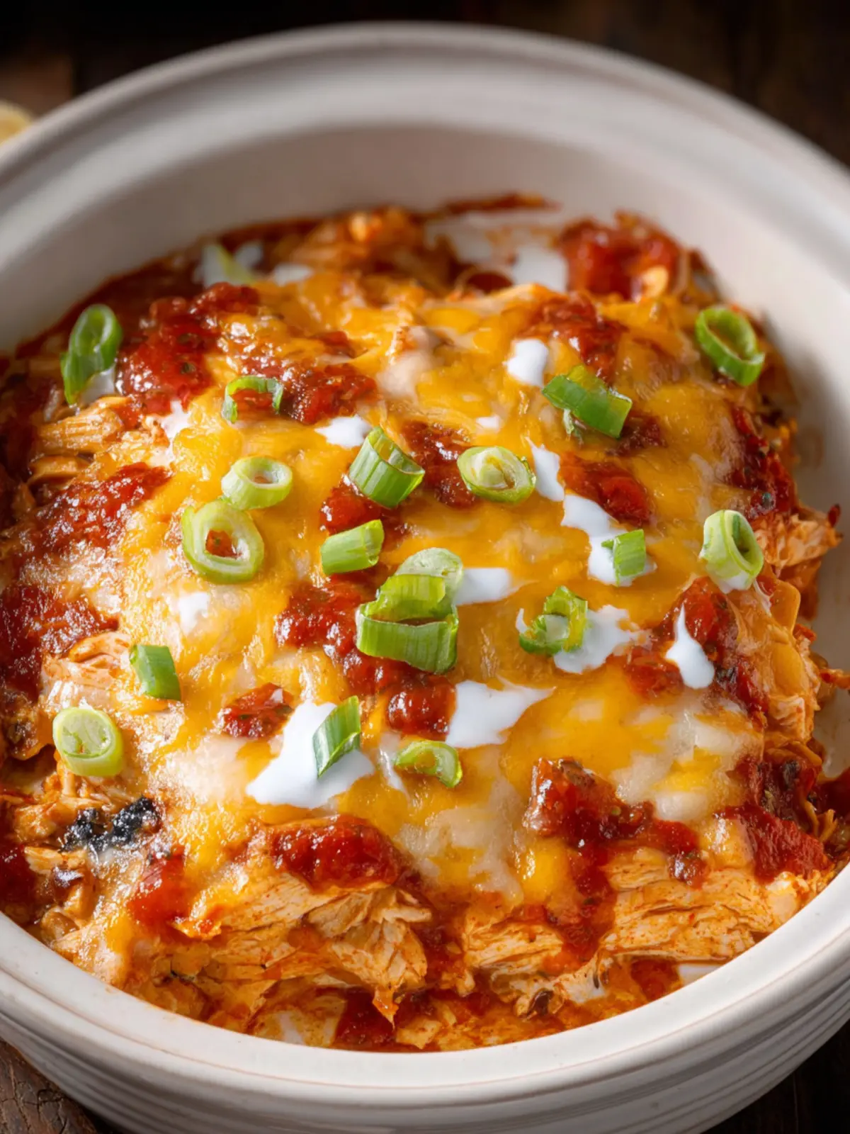 Crock Pot Chicken Enchilada Casserole First Image