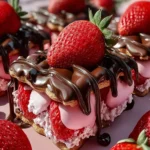 Irresistible Chocolate-Dipped Strawberry Frosted Wafers First Image