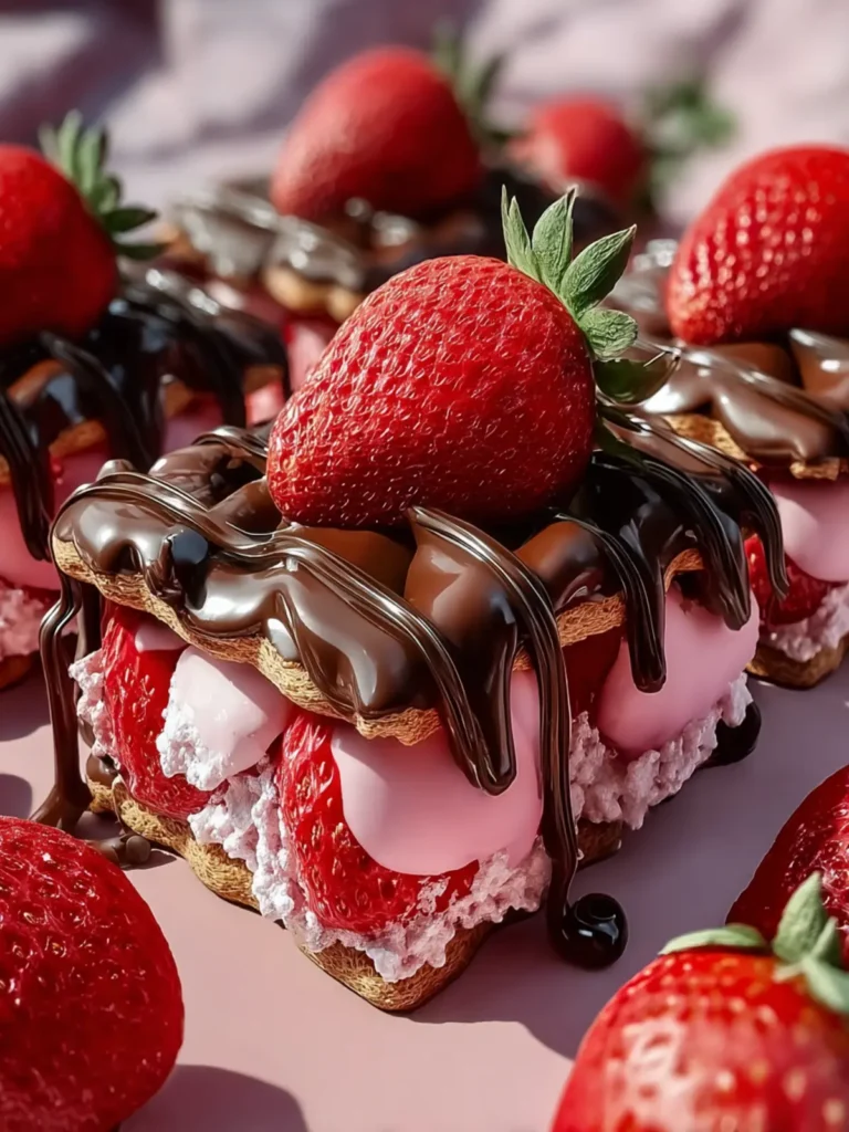 Irresistible Chocolate-Dipped Strawberry Frosted Wafers First Image