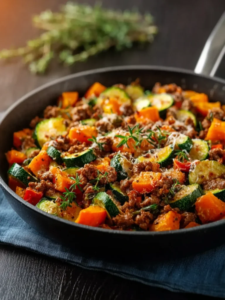 Ground Beef Zucchini Sweet Potato Skillet First Image