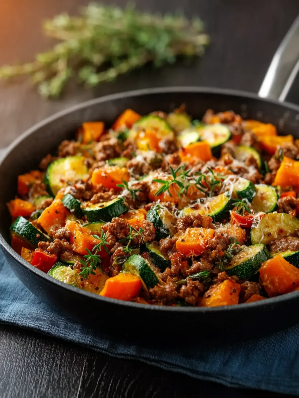 Ground Beef Zucchini Sweet Potato Skillet First Image