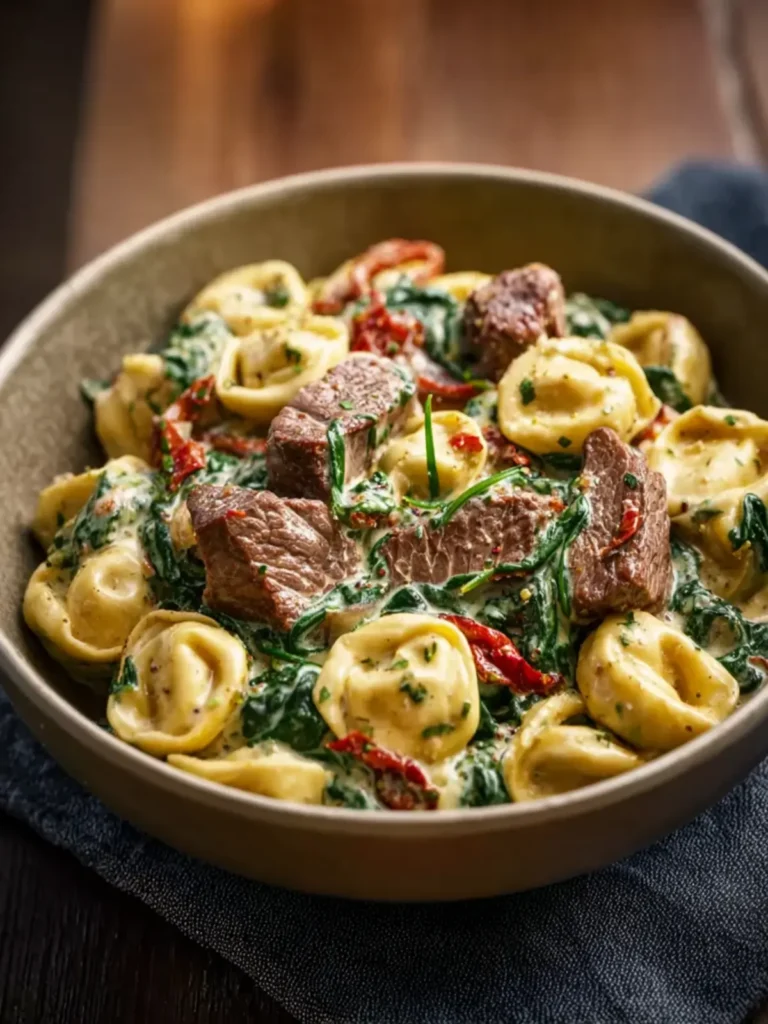 Creamy Tuscan Spinach Steak Bites Tortellini: A Cozy Italian-Inspired Dish First Image