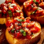 Easy Garlic Bread Bruschetta Recipe First Image