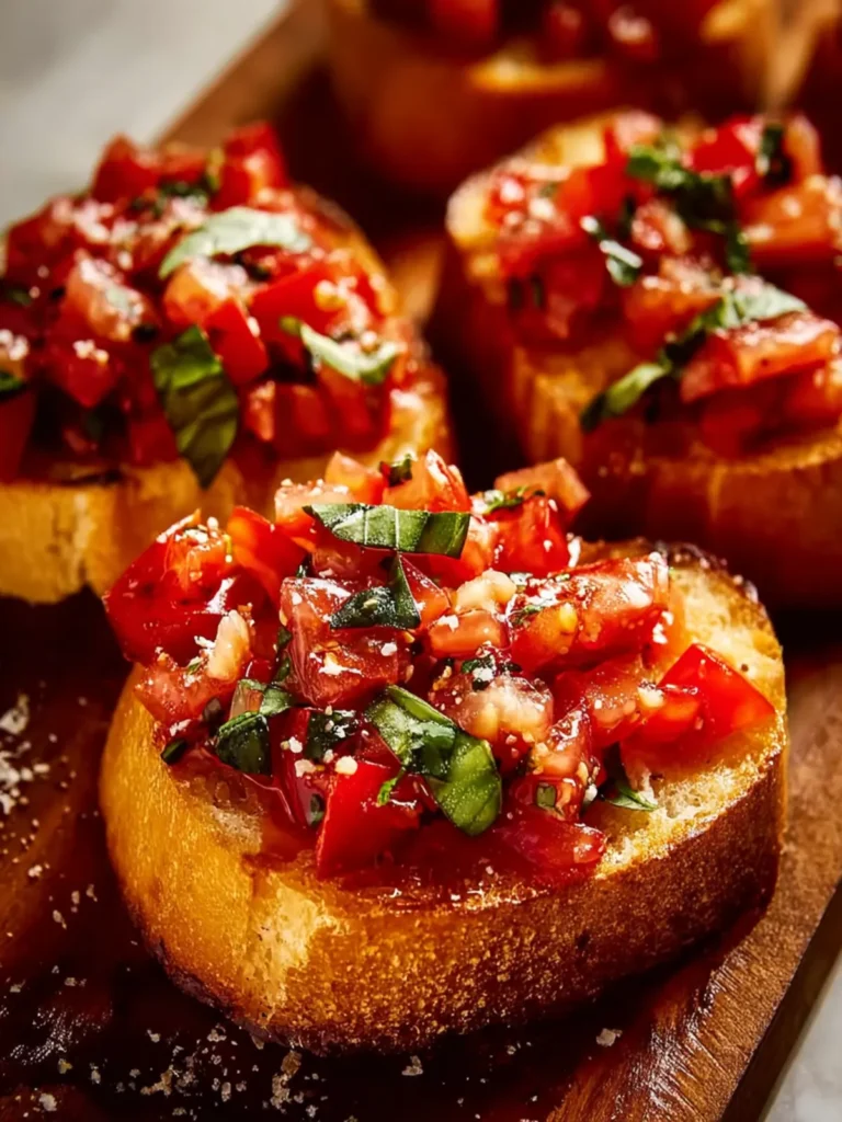 Easy Garlic Bread Bruschetta Recipe First Image