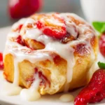 Strawberry Sweet Rolls with Vanilla Cream Cheese Glaze First Image